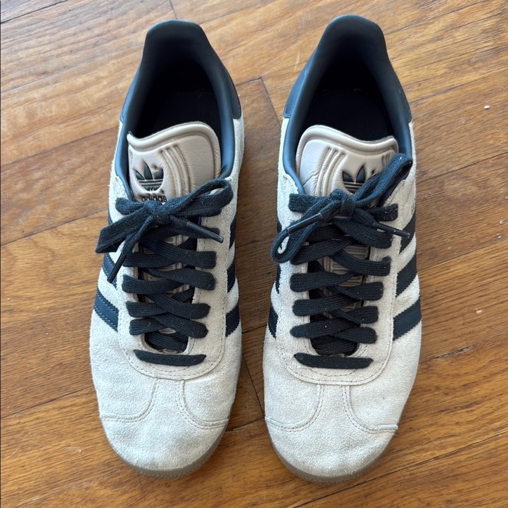 Adidas Gazelle Taupe and Black Sneakers
